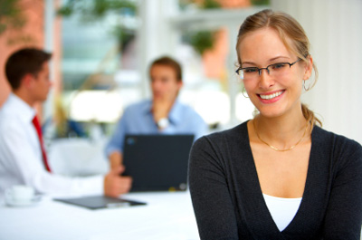 Woman smiling in office